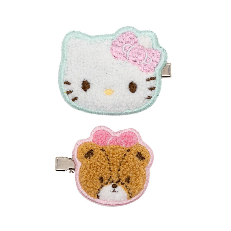 Hello Kitty 2-pc Chenille Hair Clips display picture 1