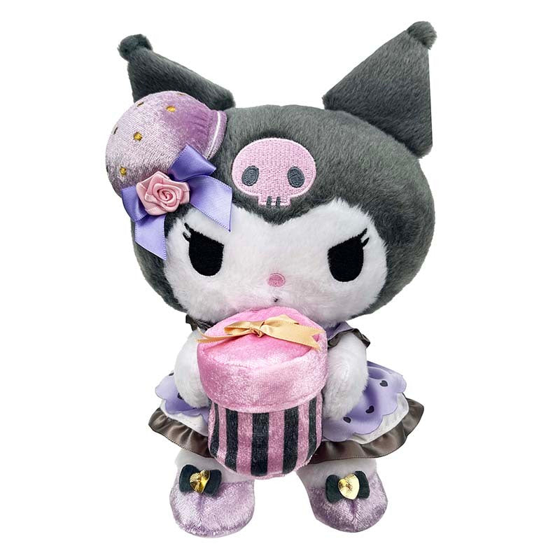 kuromi plush purple dress Sanrio Kuromi Plush Toy Purple Dress Cute Kawaii Anime Stuffed Doll | Soft Plushie Gift for Girlfriend Birthday | Melody Style Plush