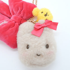 Marron Cream Plush Mini Face Pouch (Teddy Friend Series) Bags Global Original