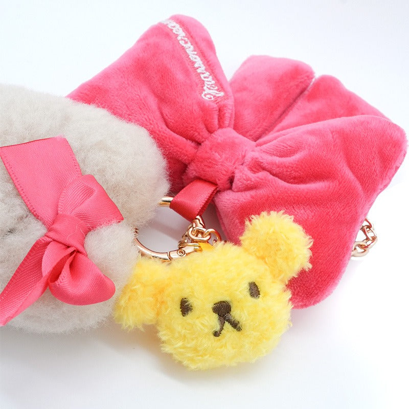 Marron Cream Plush Mini Face Pouch (Teddy Friend Series) Bags Global Original