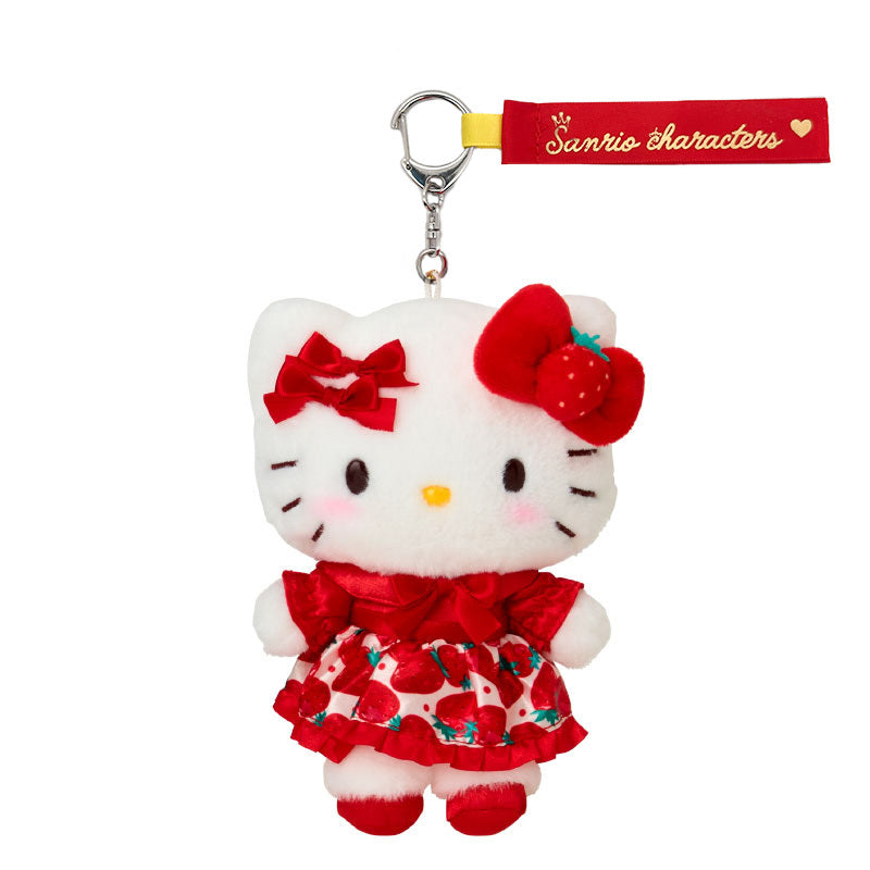 Hello Kitty Plush Mascot Keychain (Strawberry News 50th Anniv. Series) Accessory Japan Original