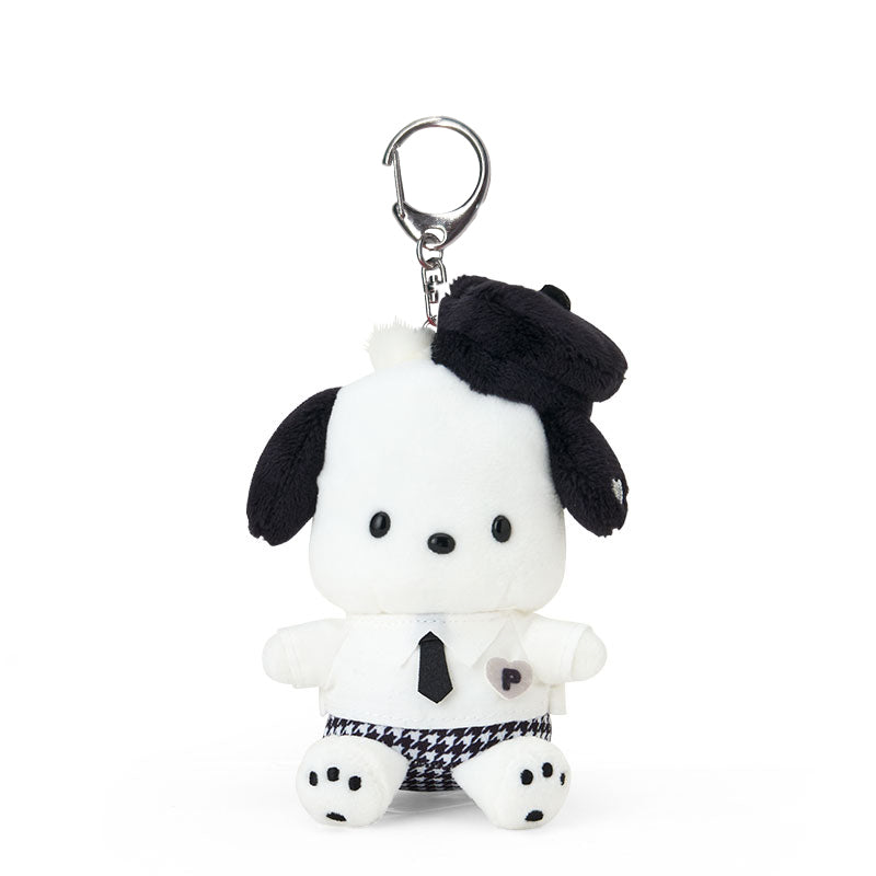Pochacco Plush Mascot Keychain (Silver Houndstooth Series)