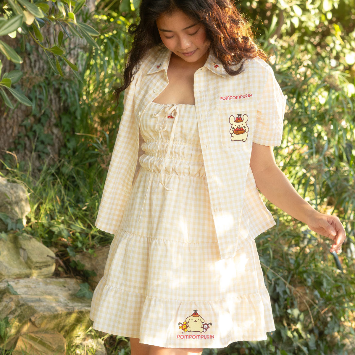 Pompompurin x JapanLA Cherries Gingham Dress