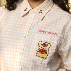 Pompompurin x JapanLA Cherries Gingham Shirt