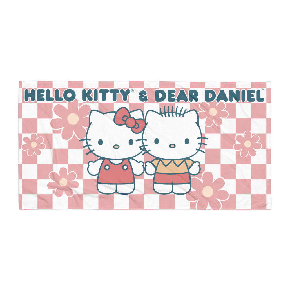Hello Kitty & Dear Daniel Checkerboard Beach Towel Beach Towel Printful Default Title  