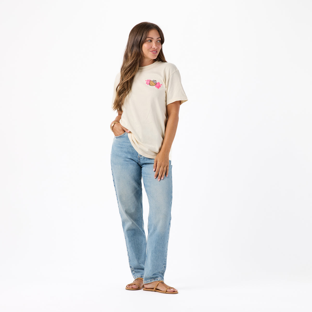 Hello Kitty x Aloha Collection Hibiscus Tee (Ivory) Apparel Aloha Collection Inc