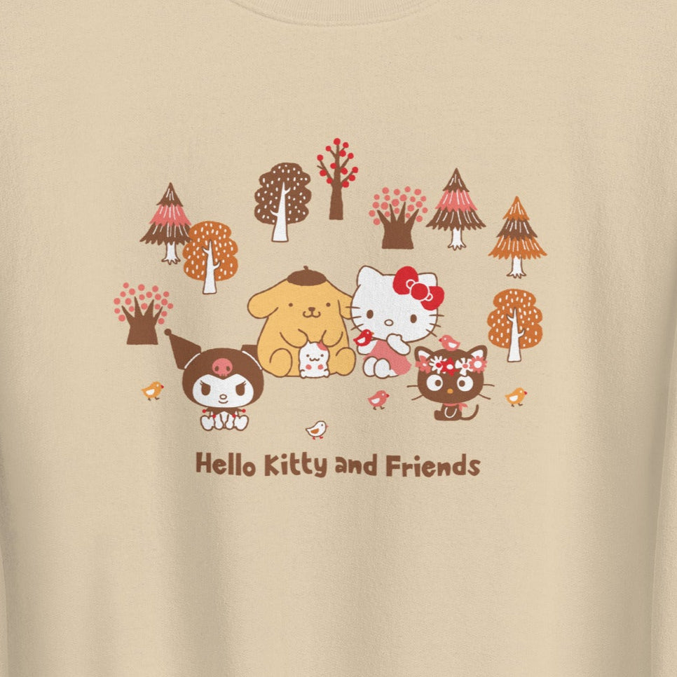 Hello Kitty and Friends Autumn Woods Classic Crewneck Apparel Printful S  