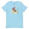 Deery-Lou Floral Meadow Tee Apparel Printful Ocean Blue S 