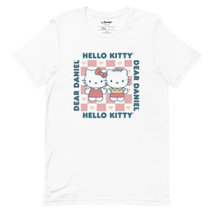Hello Kitty & Dear Daniel Checkerboard Tee Apparel Printful White XS 