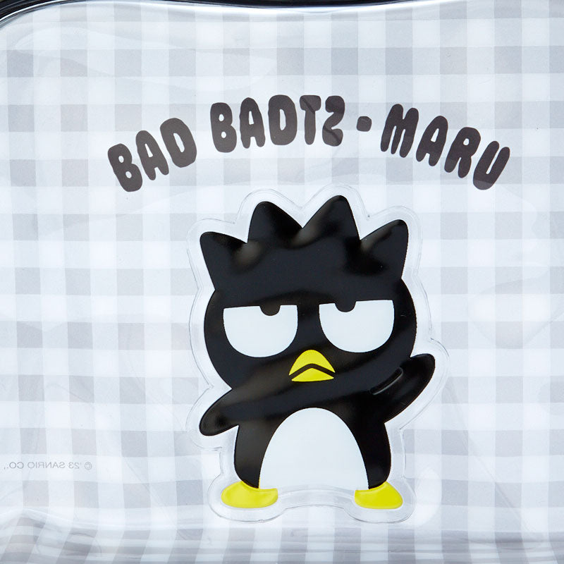 Badtz-maru Clear Gingham Zipper Pouch Bags Japan Original   
