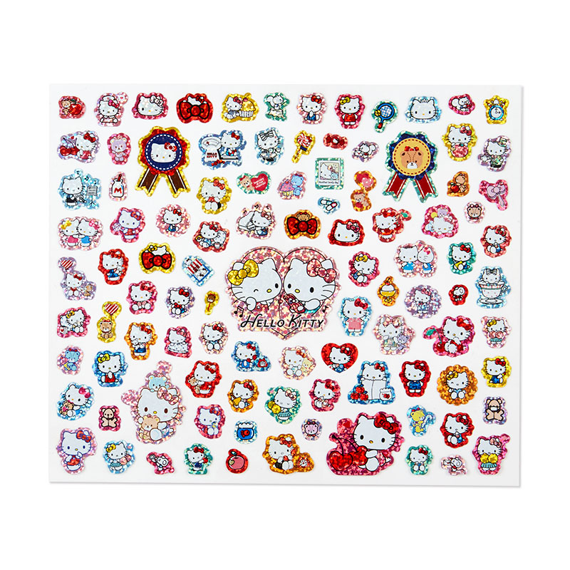 Hello Kitty 100-Piece Glitter Sticker Sheet Stationery Japan Original   