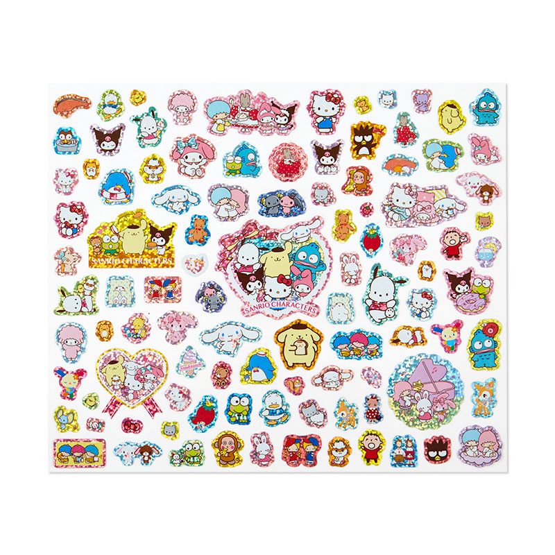 Sanrio Characters 100-Piece Glitter Sticker Sheet Stationery Japan Original   
