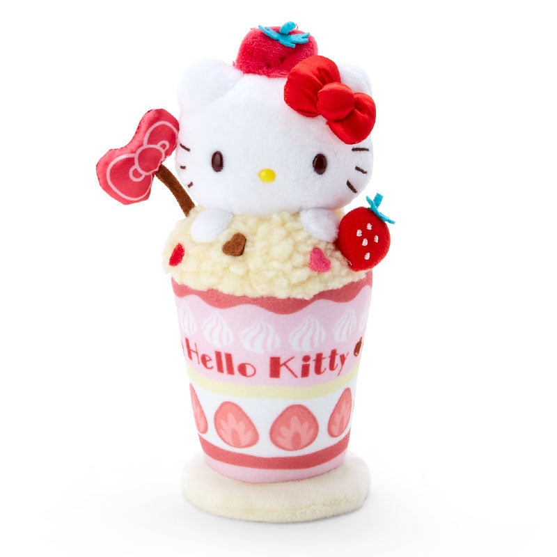Hello Kitty Plush Mascot Keychain (Parfait Shop Series) Accessory Japan Original   