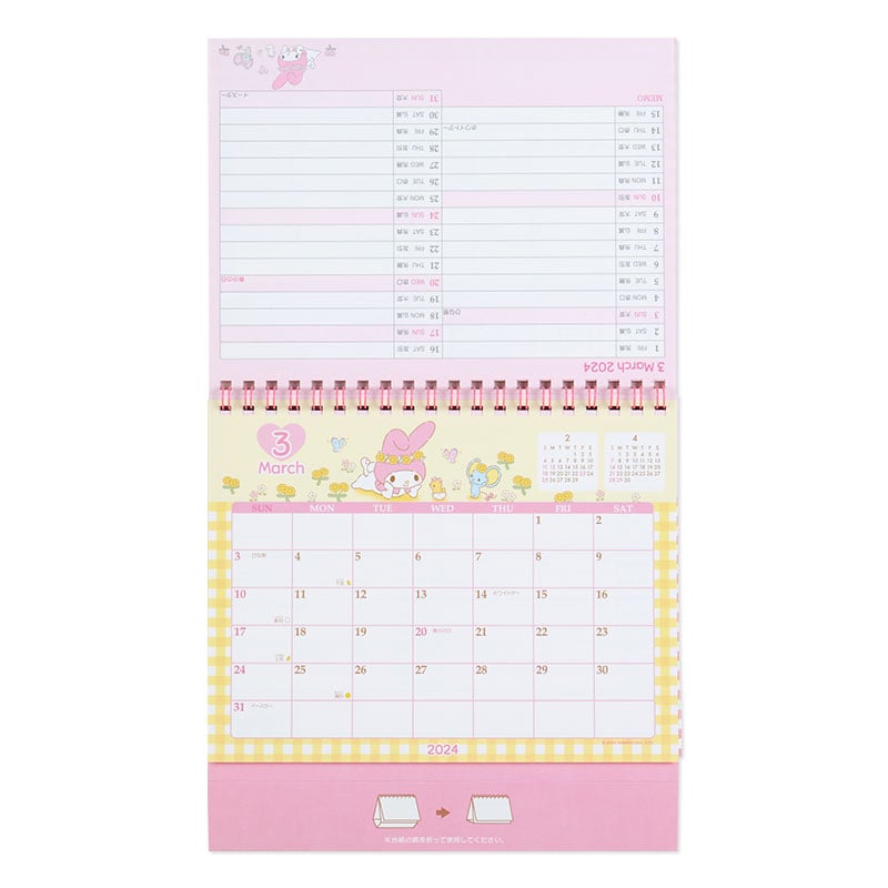 My Melody 2024 Desk Calendar Seasonal Japan Original   