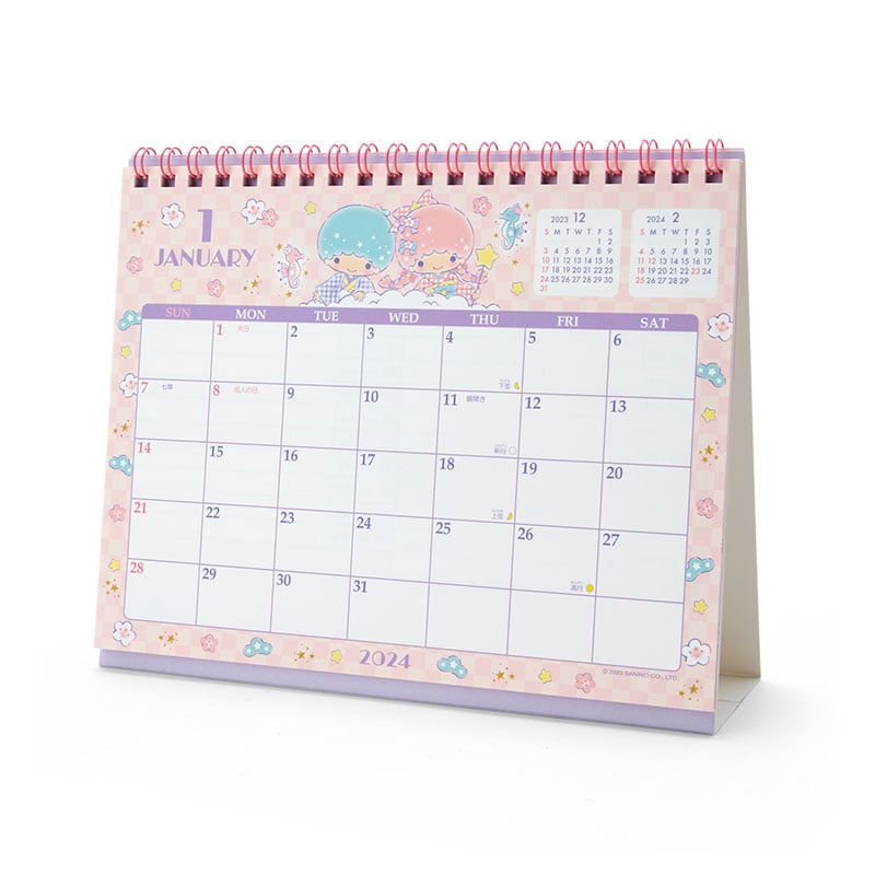 LittleTwinStars 2024 Desk Calendar Seasonal Japan Original   
