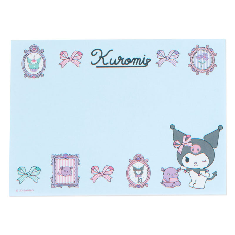 Kuromi Memo Pad &amp; Sticker Set Stationery Japan Original   