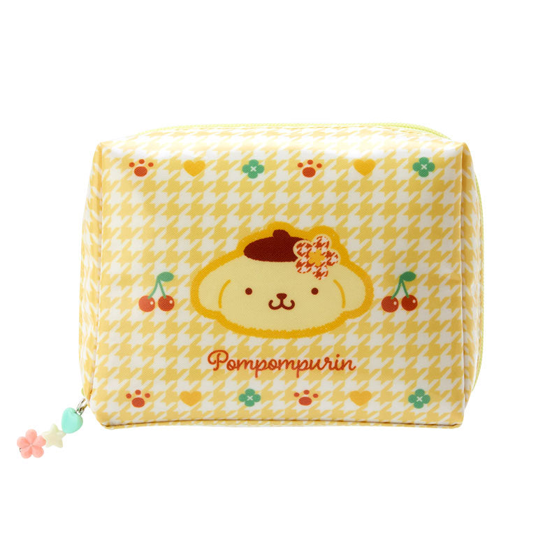 Pompompurin Zipper Pouch (Floral Houndstooth Series) Bags Japan Original   