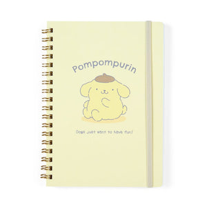 Pompompurin Lined Notebook (Elastic Closure) Stationery Japan Original   
