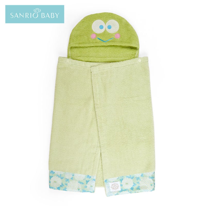 Sanrio Baby Keroppi Hooded Bath Wrap Kids Japan Original   