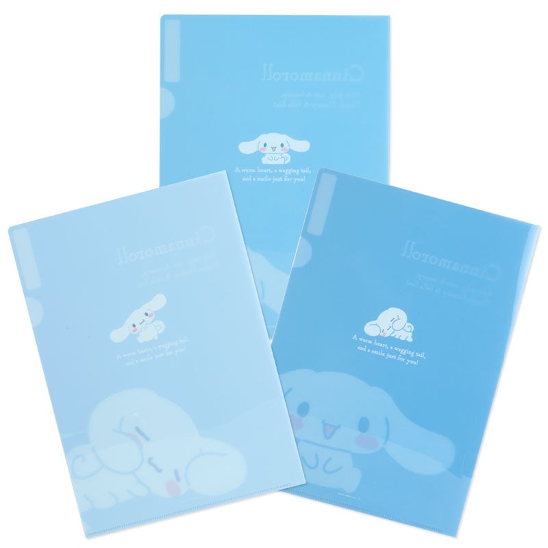 Cinnamoroll Expressions 3pc Clear File Folder Set