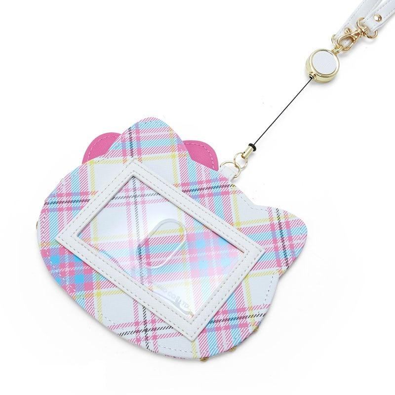 Hello Kitty Card Case with Key Reel (Hello Kitty Dress Tartan Series) Accessory Japan Original   