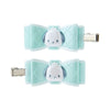 Pochacco 2-Piece Hair Clip Set (Quilted Ribbon) Accessory Japan Original