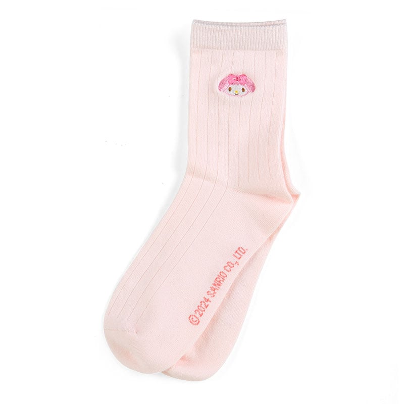 My Melody Classic Embroidered Crew Socks Accessory Japan Original   