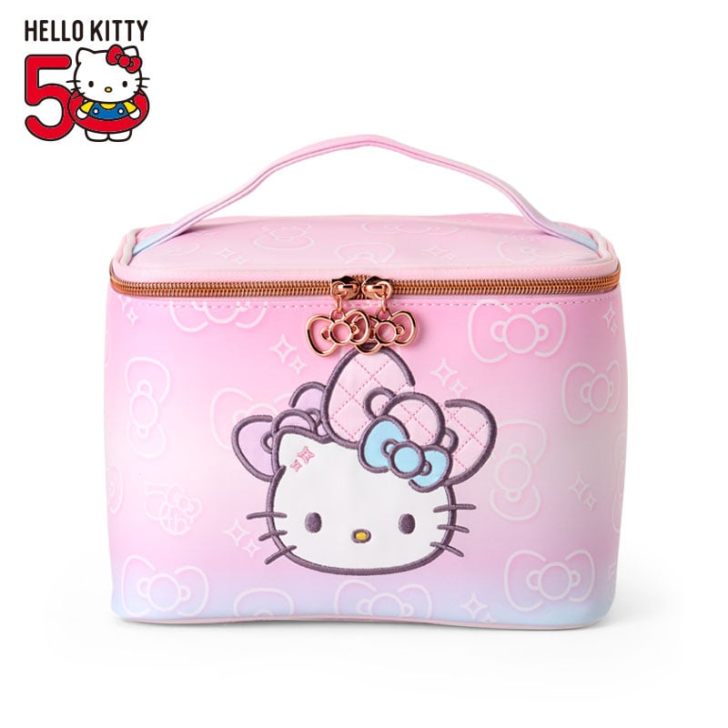 【2024年】HELLO KITTYフェイス型収納ケース15点★新品 50th Hello Kitty Beauty Case 50th Anniv. (Fashionable Ribbons Series)