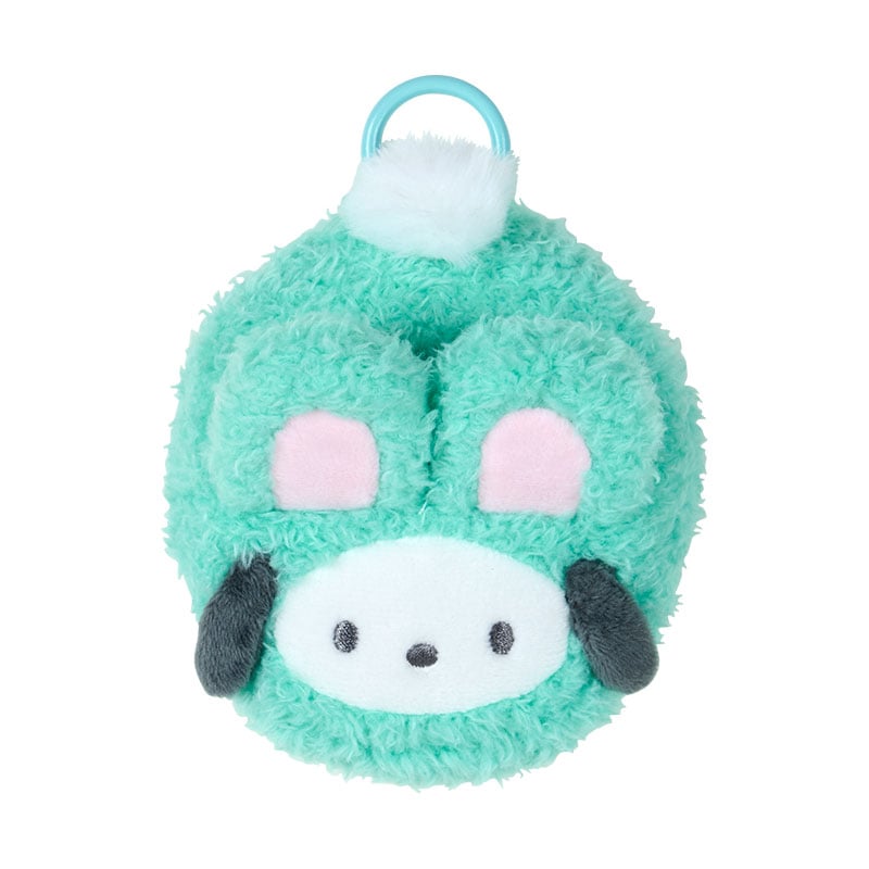 Sanrio Spring Rabbit Mini Pouch Keychain Pochacco - tampilan pouch warna hijau dengan karakter anjing