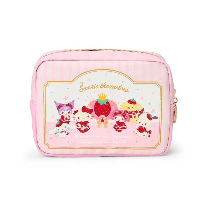 Sanrio Characters Mini Zipper Pouch (Strawberry News 50th Anniv. Serie