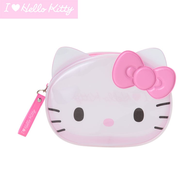 Hello Kitty Pink & Clear Zipper Pouch (I Love Hello Kitty Series) Bags Japan Original