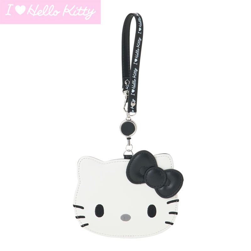 Hello Kitty Black Retractable ID Badge Reel (I Love Hello Kitty Series) Accessory Japan Original