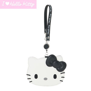 Hello Kitty Black Retractable ID Badge Reel (I Love Hello Kitty Series) Accessory Japan Original