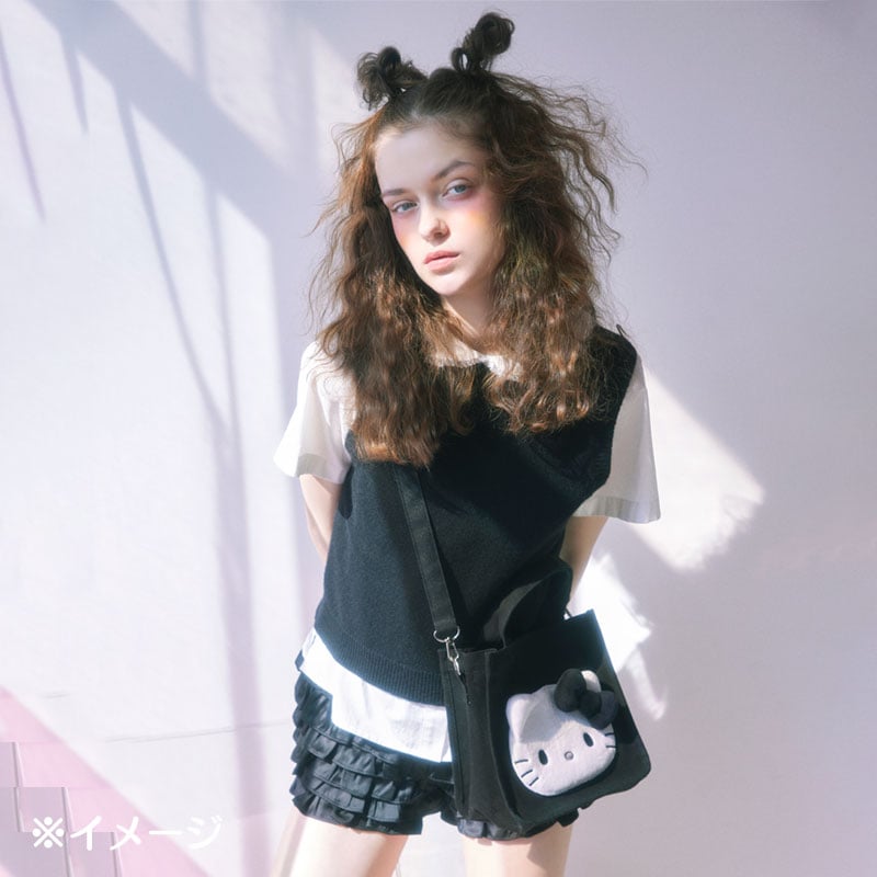 Hello Kitty 2-Way Black Mini Tote Bag (I Love Hello Kitty Series) Bags Japan Original