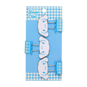 Cinnamoroll Gingham Binder Clips (Set of 3) Stationery Japan Original
