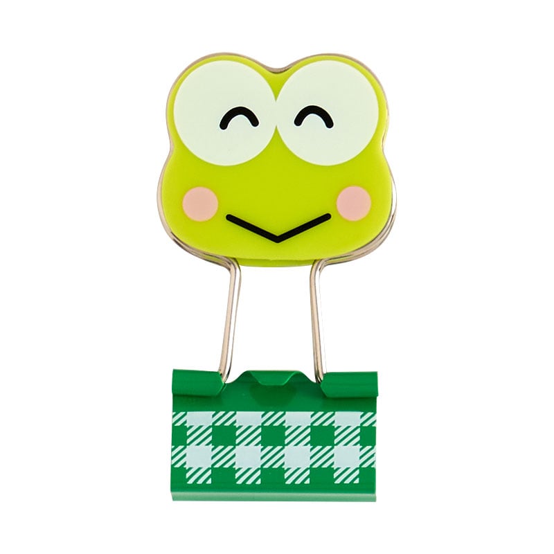 Keroppi Gingham Binder Clips (Set of 3) Stationery Japan Original