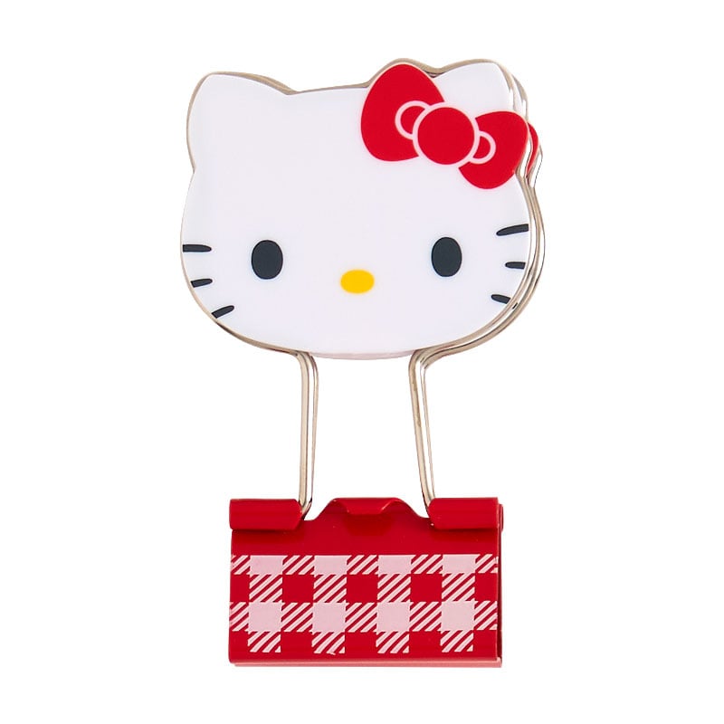 Hello Kitty Gingham Binder Clips (Set of 3) Stationery Japan Original