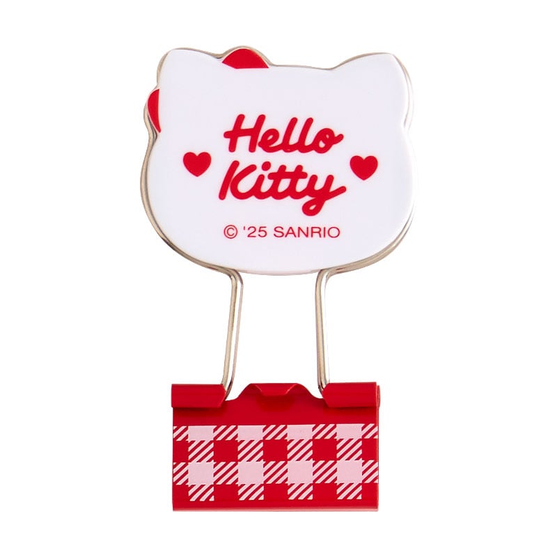 Hello Kitty Gingham Binder Clips (Set of 3) Stationery Japan Original