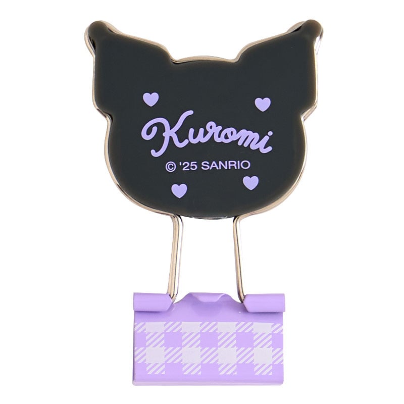 Kuromi Gingham Binder Clips (Set of 3) Stationery Japan Original