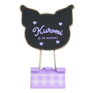 Kuromi Gingham Binder Clips (Set of 3) Stationery Japan Original