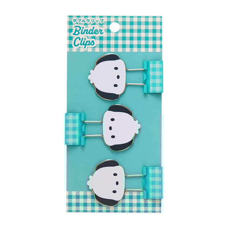 Pochacco Gingham Binder Clips (Set of 3) Stationery Japan Original
