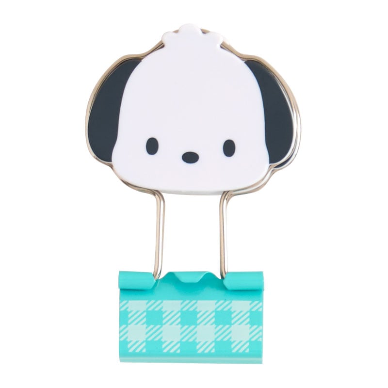 Pochacco Gingham Binder Clips (Set of 3) Stationery Japan Original
