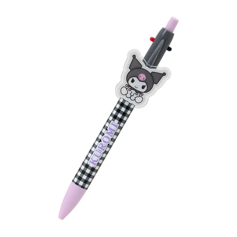 Kuromi 2-Color Gingham Retractable Pen Stationery Japan Original