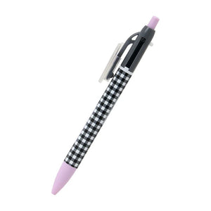 Kuromi 2-Color Gingham Retractable Pen Stationery Japan Original