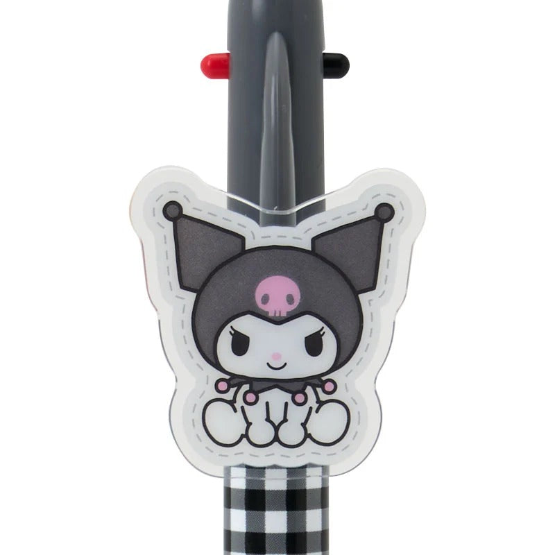 Kuromi 2-Color Gingham Retractable Pen Stationery Japan Original