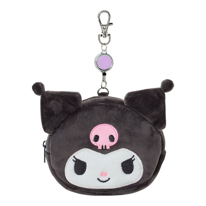 Kuromi Plush ID Badge Holder & Reel Accessory Japan Original