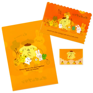 Pompompurin Clear File Folder Set of 3 (Team Pudding Series) Stationery Japan Original   