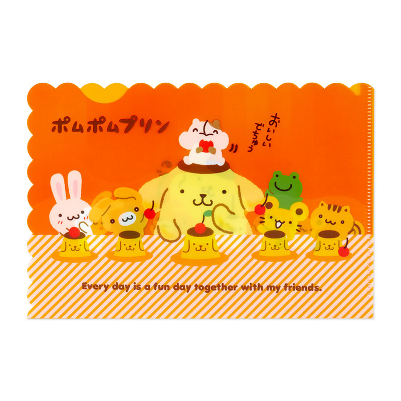 Pompompurin Clear File Folder Set of 3 (Team Pudding Series) Stationery Japan Original   