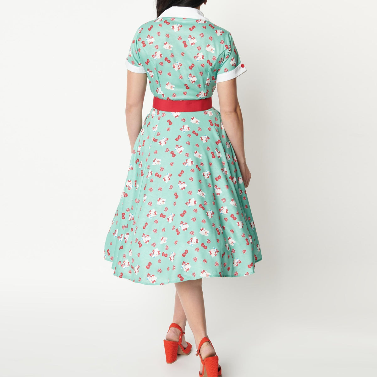 Hello Kitty x Unique Vintage Swing Dress (Mint) Apparel Unique Vintage   
