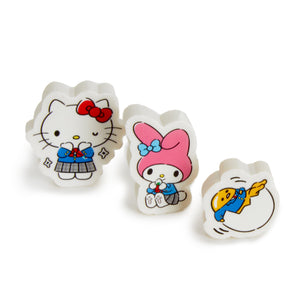 Hello Kitty and Friends Time for Class 3-Piece Eraser Set Stationery Sanrio   